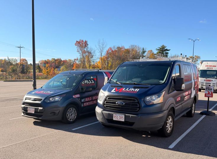 Lumi Construction branded fleet vehicles